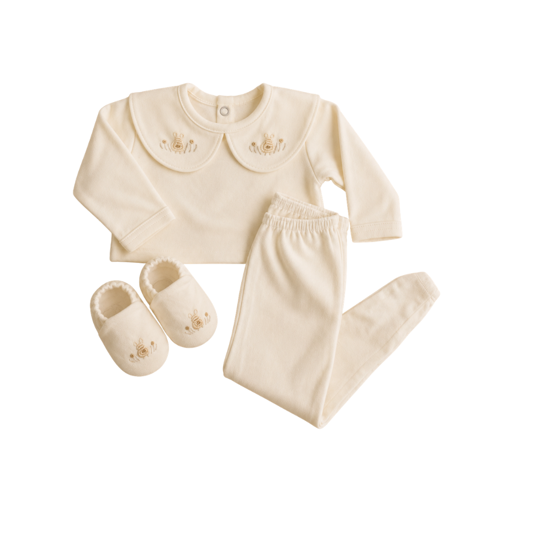 Set Contacto 3 piezas, Conejos Nude, Talle 3M