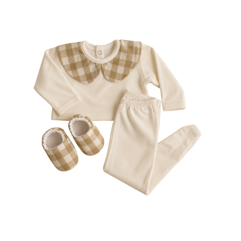 Set Contacto 3 piezas, Cuadros, Talle 0M | 3M