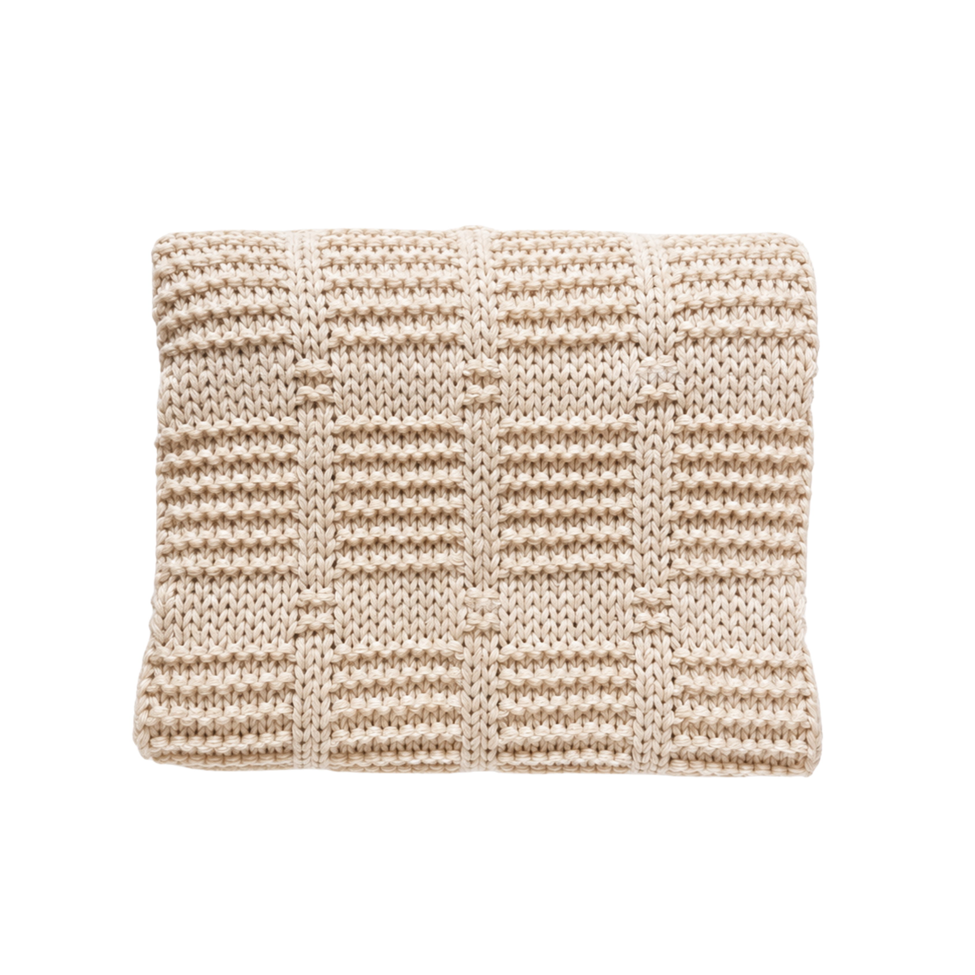 Manta tejida Dameros color Taupe