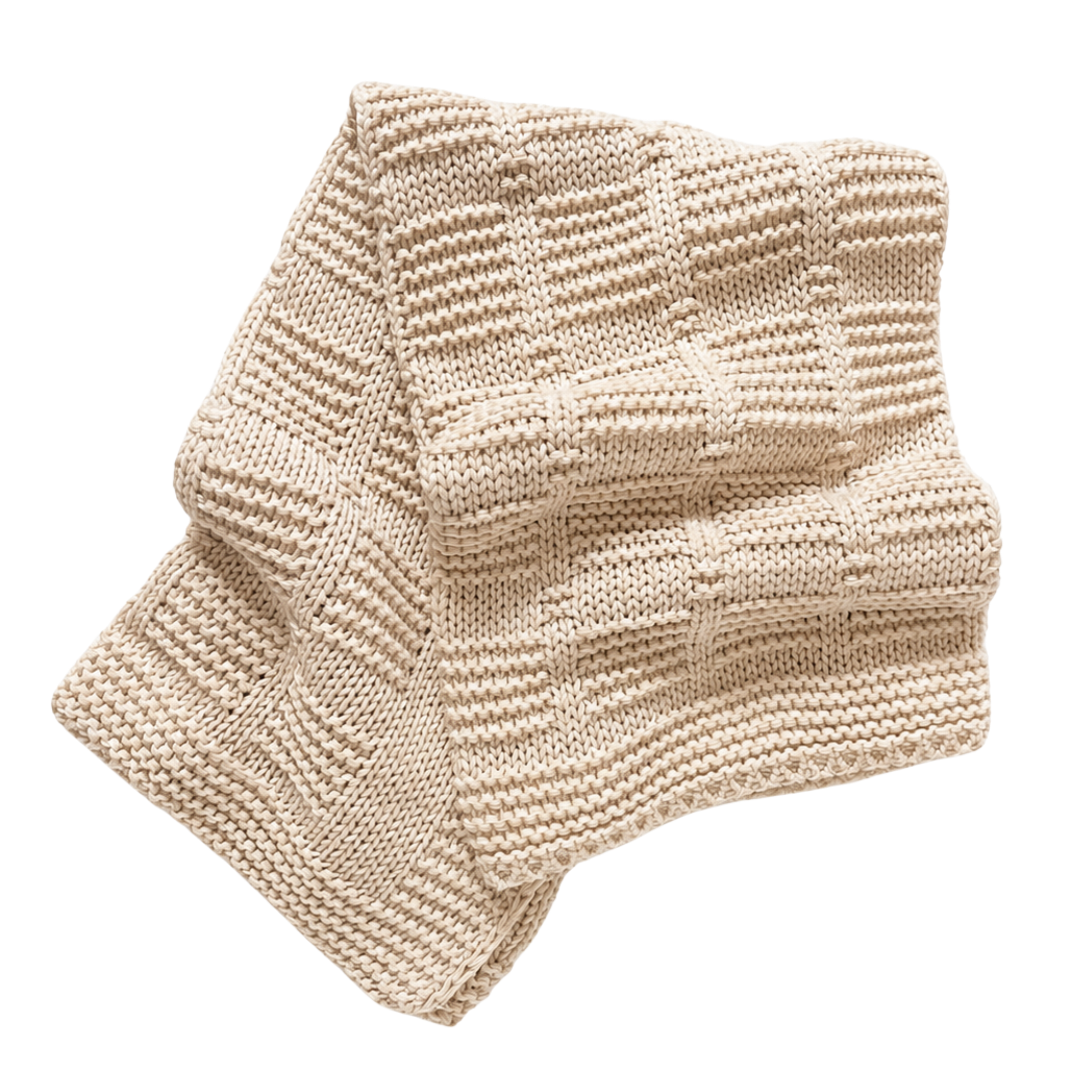 Manta tejida Dameros color Taupe