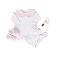 Set Contacto 4 piezas, Mini Cuadros Rosa, Talle 0M